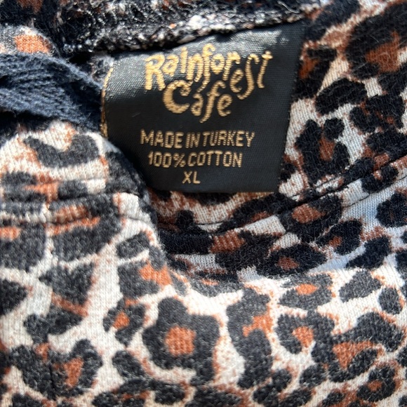 Leopard loungewear flared bottom drawstring waist sleeveless round neck top - Picture 7 of 7